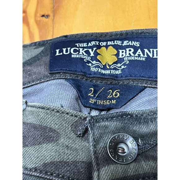 Lucky Brand Womens Jeans 2/26 Charlie Skinny Camo Pants 29” Inseam Stretch Denim - Picture 11 of 16